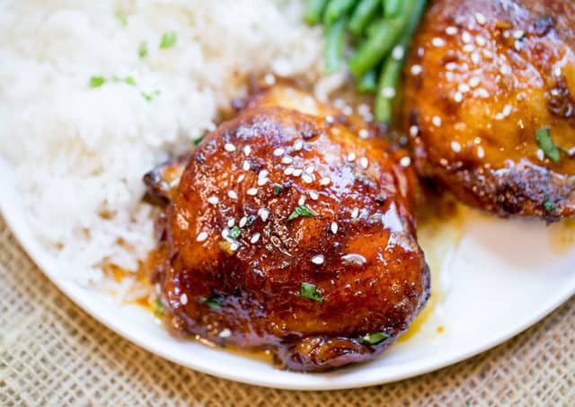 Slow Cooker Honey Garlic Chicken closeup