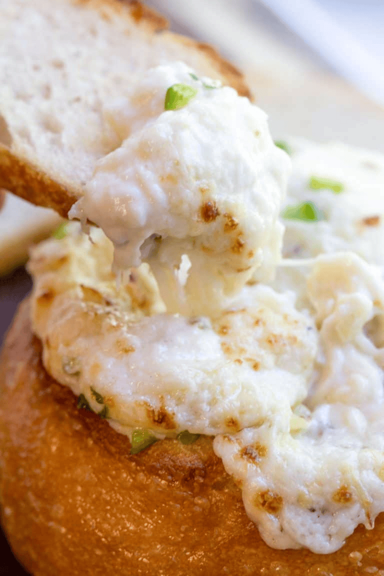 Cheese dip in a bread bowl