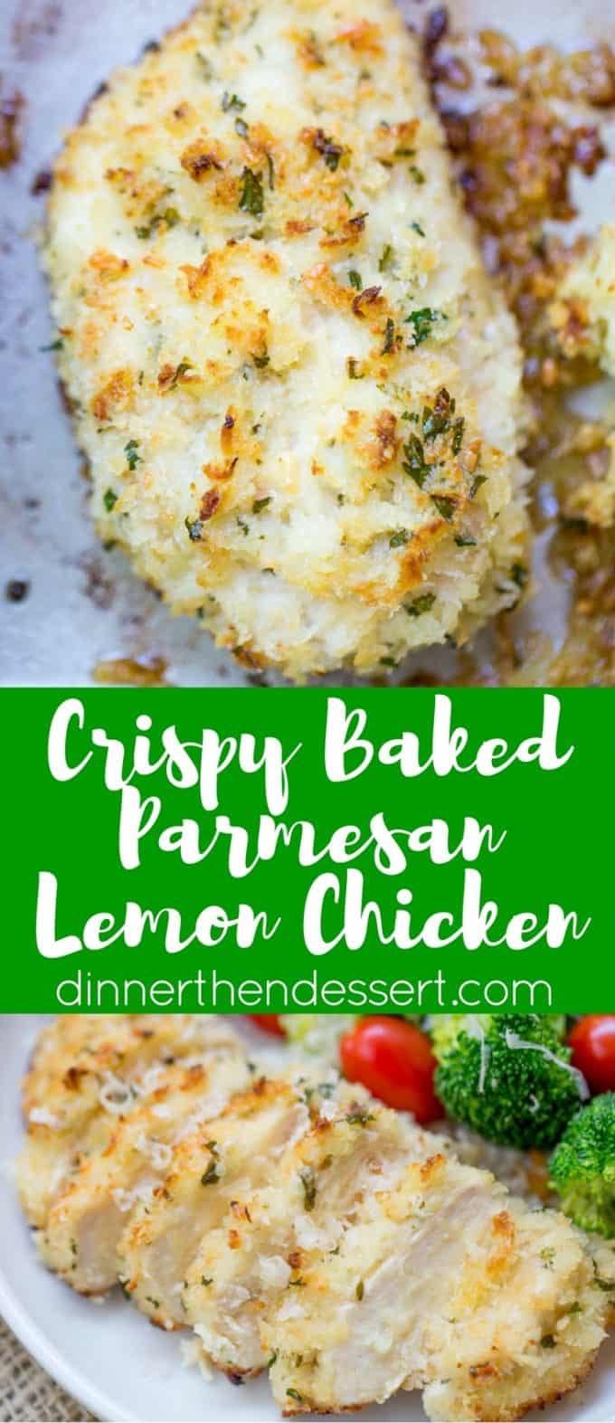 Baked Breaded Chicken with Lemon and Parmesan - Dinner, then Dessert