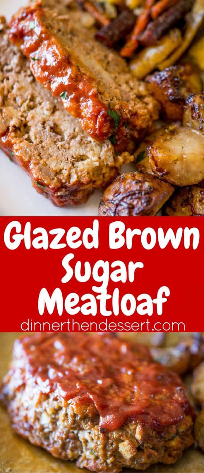 Meatloaf served with potatoes and vegetables