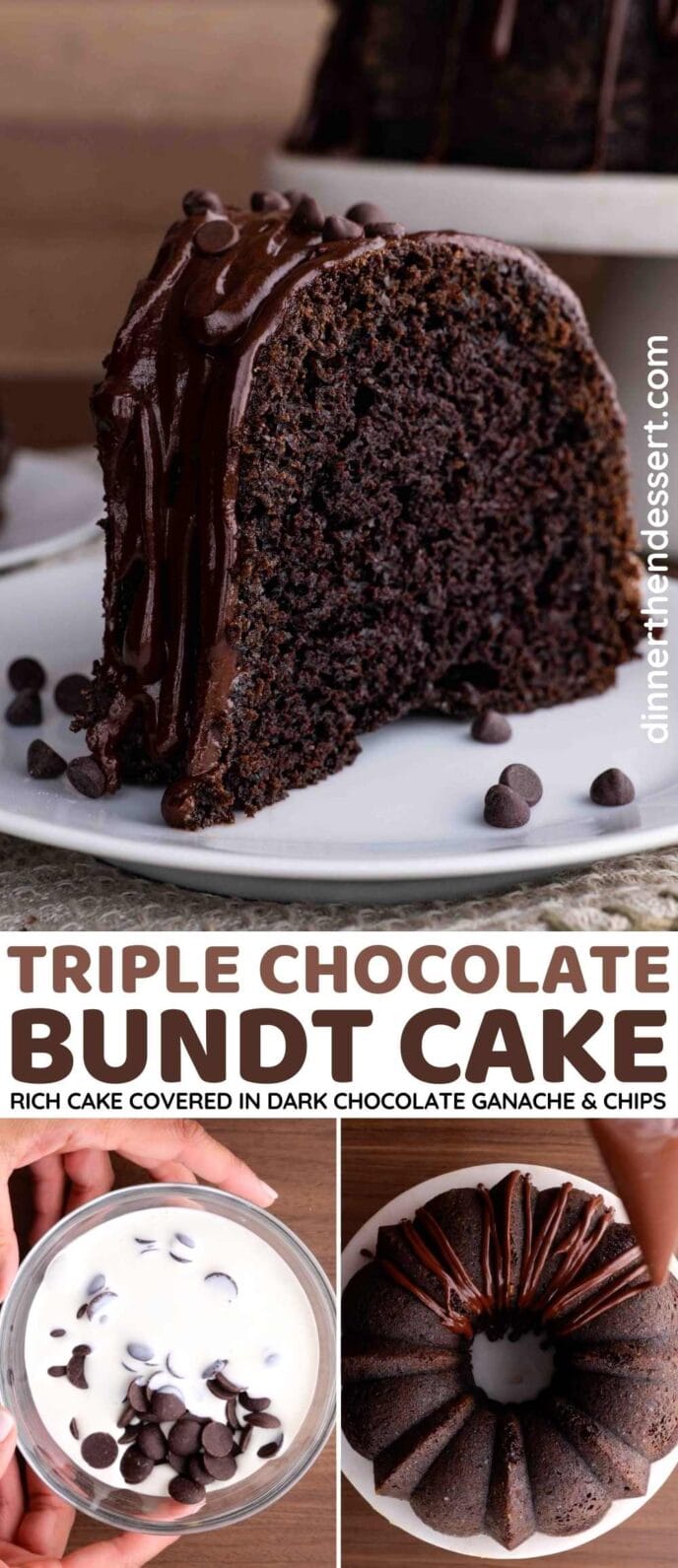 Triple Chocolate Bundt Cake Collage