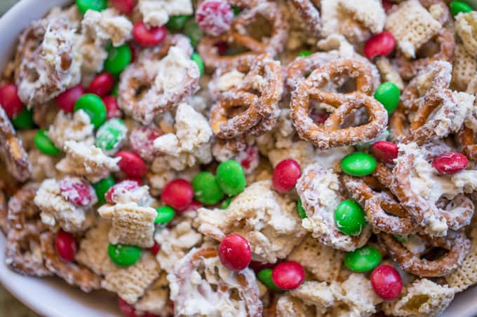 Christmas White Chocolate Trash Snack Mix Dinner Then Dessert