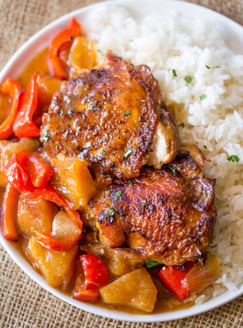 Slow Cooker Hawaiian Pineapple Chicken Dinner Then Dessert