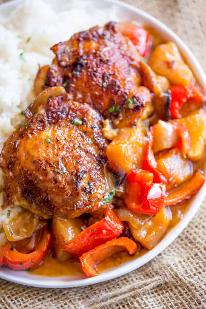 Slow Cooker Hawaiian Pineapple Chicken Dinner Then Dessert