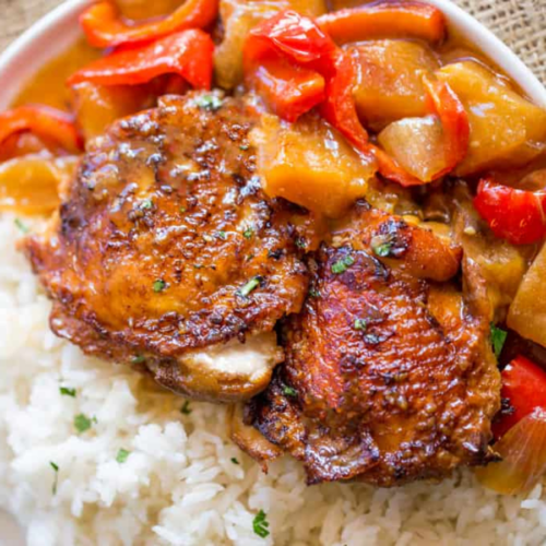 chicken with bell peppers and rice