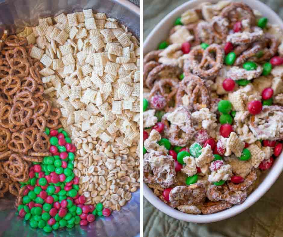 Christmas White Chocolate Trash Snack Mix Dinner Then Dessert