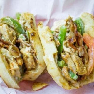2 halves of the chicken sandwich