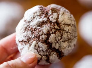 Dark Chocolate Crinkle Cookies - Dinner, then Dessert