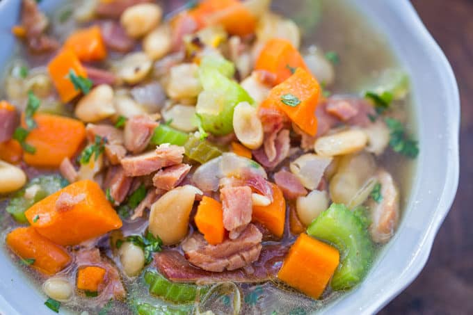 Crock Pot Ham and Bean Soup