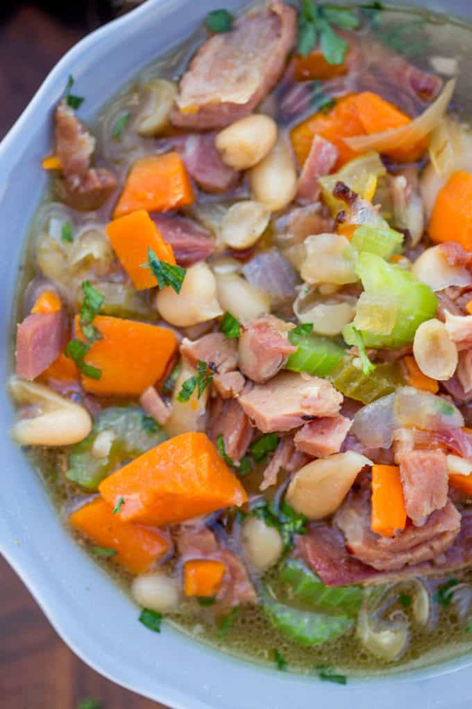 Slow Cooker Ham and Bean Soup Recipe - Dinner, Then Dessert