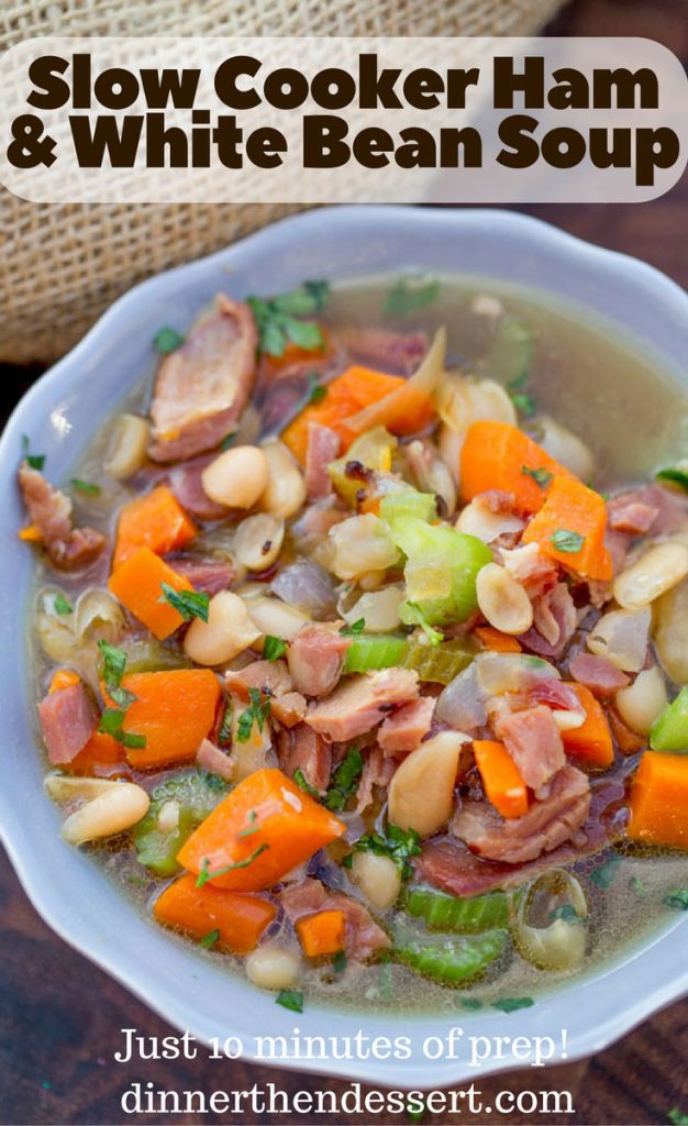 Slow Cooker Ham and Bean Soup Recipe - Dinner, Then Dessert