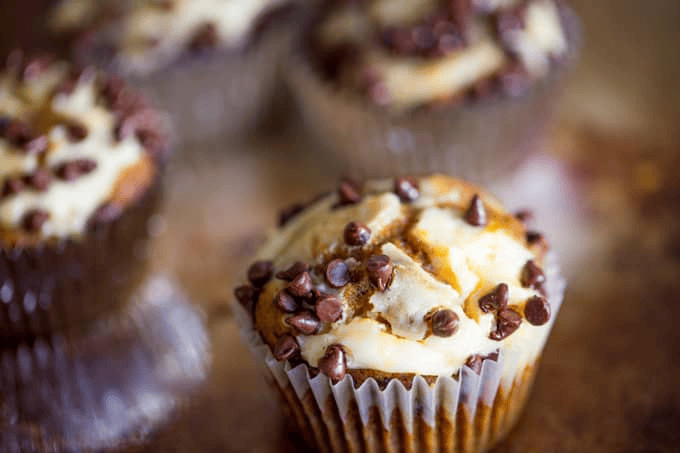 Muffins with one more in focus