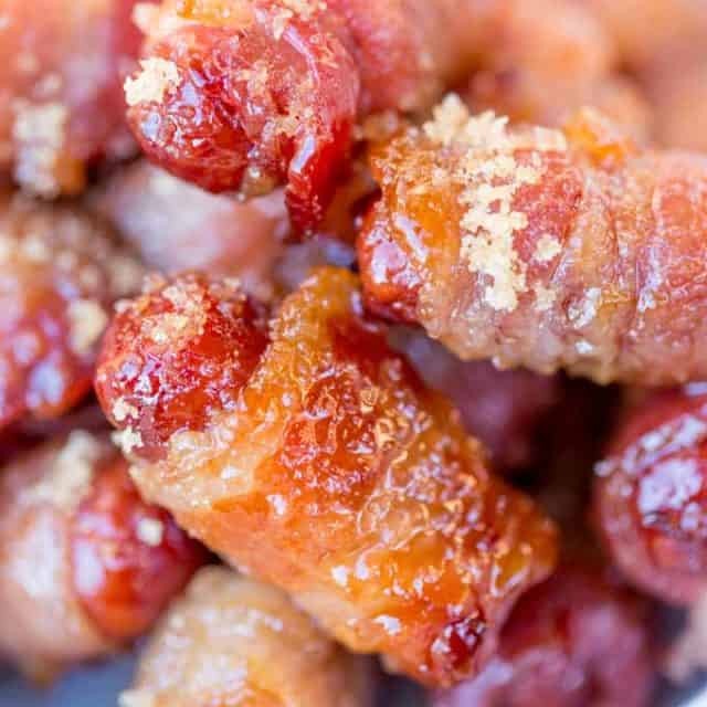 Bacon Brown Sugar Smokies are the quintessential party food that everyone fights over even though they're so easy to make! Just three ingredients plus I have five flavor add-in options for you!