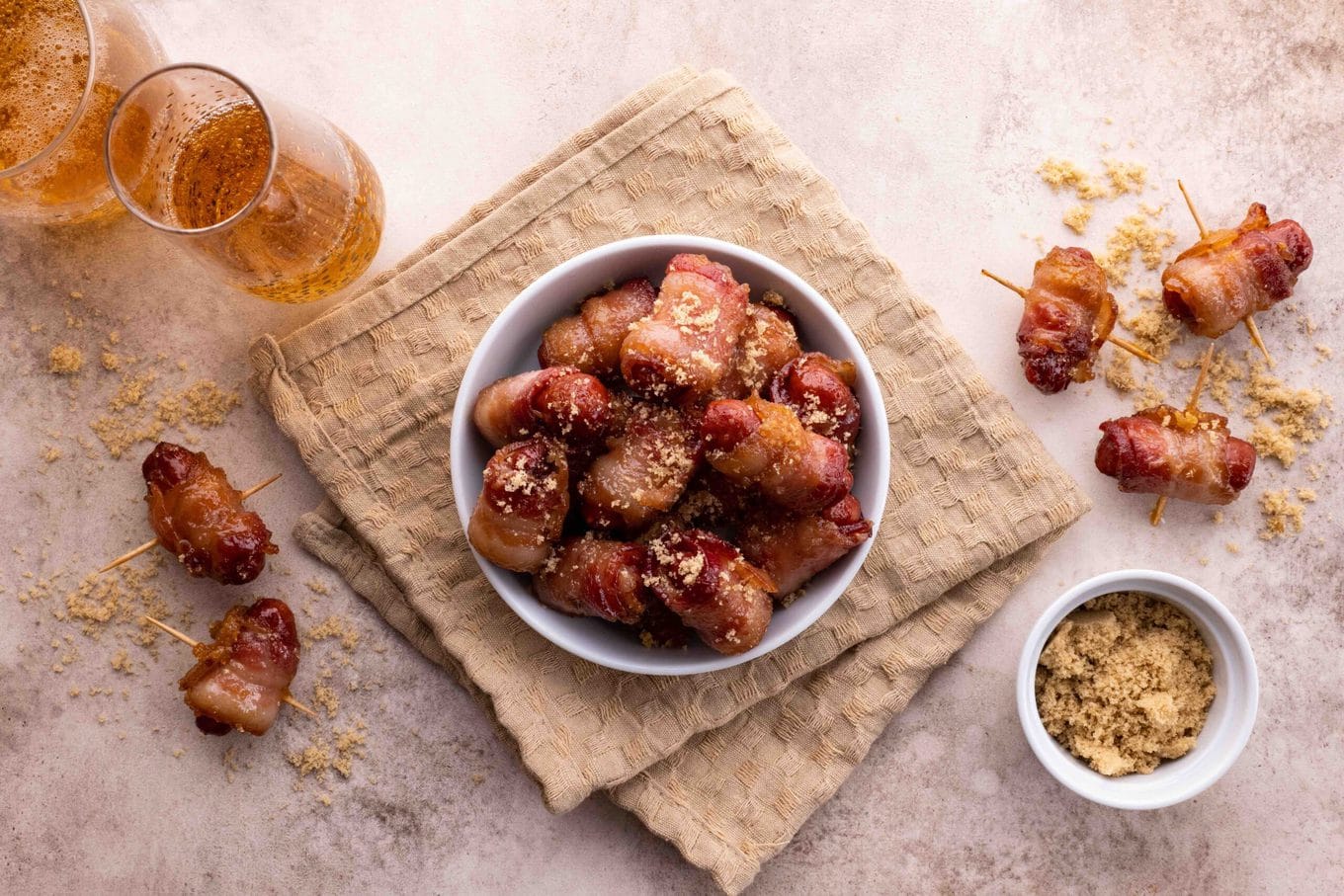 Brown Sugar Bacon Smokies in serving bowl