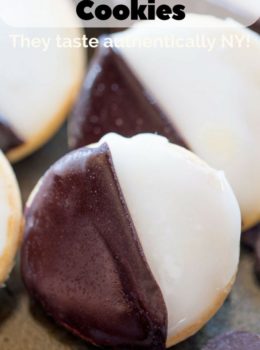 Black and White Cookies make the perfect addition to your holiday cookie plate and you don't have to travel to New York to get the authentic flavors and those two delicious signature vanilla and chocolate glazes!