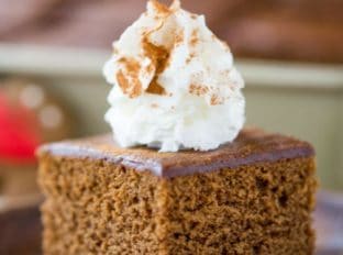Classic Gingerbread Cake with a rich molasses, cinnamon and ginger flavor is fuss free and the perfect holiday breakfast. Also works great as part of your dessert table.