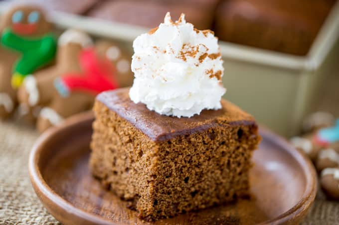 Classic Gingerbread Cake with a rich molasses, cinnamon and ginger flavor is fuss free and the perfect holiday breakfast. Also works great as part of your dessert table.