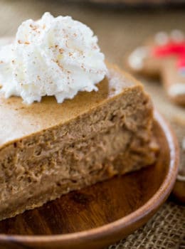 Gingerbread Cheesecake is creamy and tangy and full of warm holiday flavors that is the perfect ending to your favorite holiday meal.