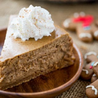 Gingerbread Cheesecake is creamy and tangy and full of warm holiday flavors that is the perfect ending to your favorite holiday meal.