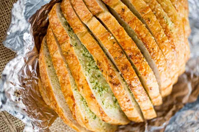 Garlic Bread Loaf made in just minutes from pre-sliced bread