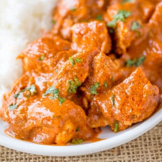 Slow Cooker Indian Butter Chicken made with spices you already have in your cabinet with all the creamy deep flavors you'd expect from your favorite restaurant.