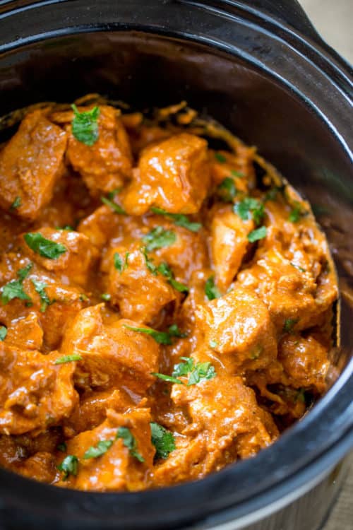 Slow Cooker Indian Butter Chicken Recipe [+VIDEO] - Dinner Then Dessert