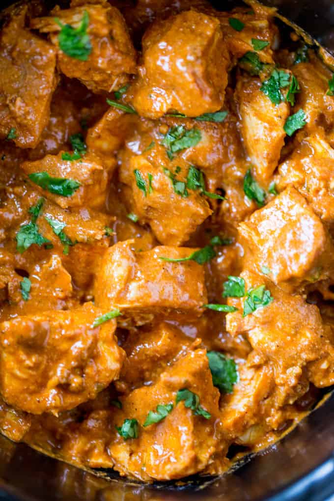 Slow Cooker Indian Butter Chicken made with spices you already have in your cabinet with all the creamy deep flavors you'd expect from your favorite restaurant.