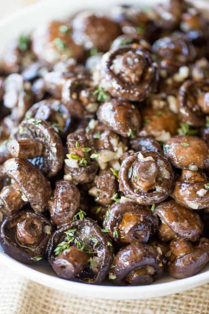 Roasted Garlic Butter Mushrooms Dinner Then Dessert