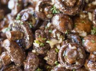 Garlic Butter Mushrooms so easy to make and such an impressive side dish your guests will love for your favorite holiday meal or dinner party.