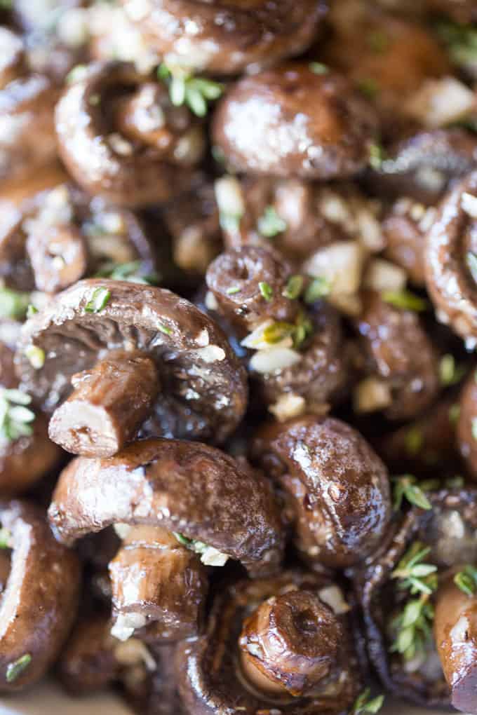 Garlic Butter Mushrooms so easy to make and such an impressive side dish your guests will love for your favorite holiday meal or dinner party.