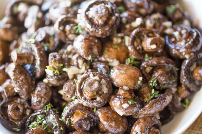 Garlic Butter Mushrooms so easy to make and such an impressive side dish your guests will love for your favorite holiday meal or dinner party.