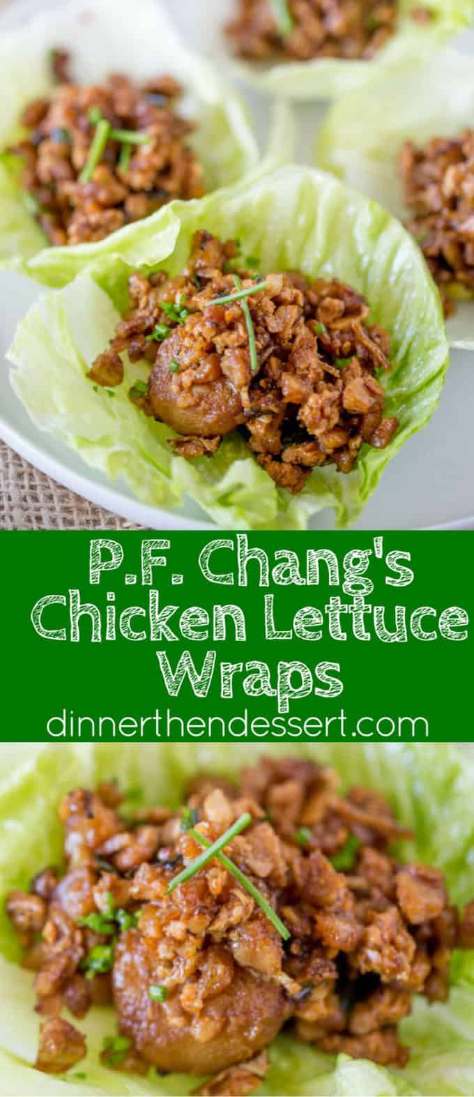 P.F. Chang's Chicken Lettuce Wraps is the most popular item on the menu for good reason with chicken, chestnuts and a delicious sauce, they're healthy and addicting!