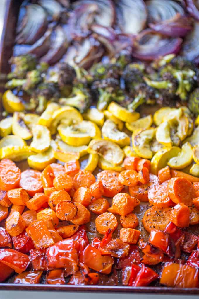 Rainbow Roasted Vegetables Dinner Then Dessert