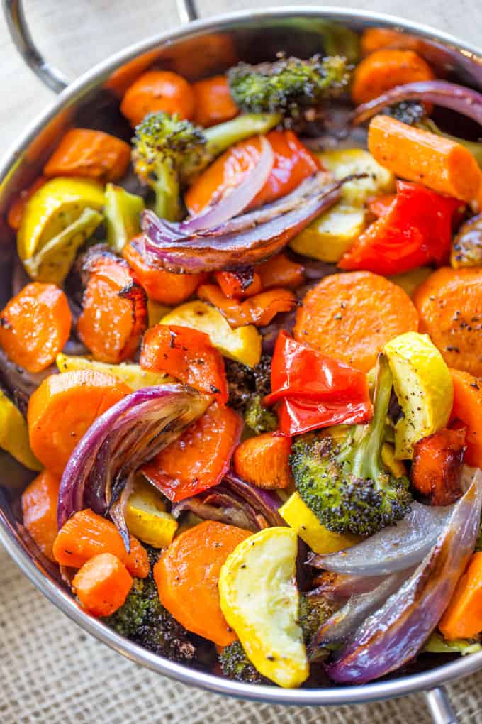 Rainbow Roasted Vegetables Dinner Then Dessert