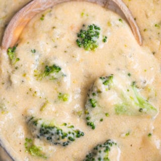 broccoli cheese soup made in a slow cooker
