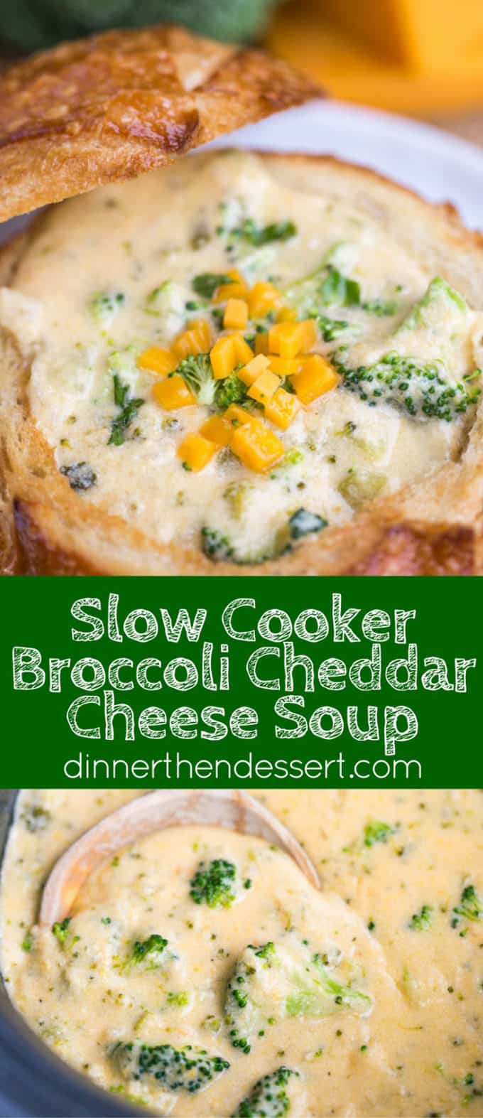 Slow Cooker Broccoli Cheddar Cheese Soup is the perfect soup for this cold wintery weather that even your kids will love and it takes just a few minutes of prep.