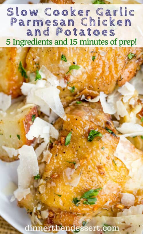 Slow Cooker Garlic Parmesan Chicken And Potatoes Dinner Then Dessert 