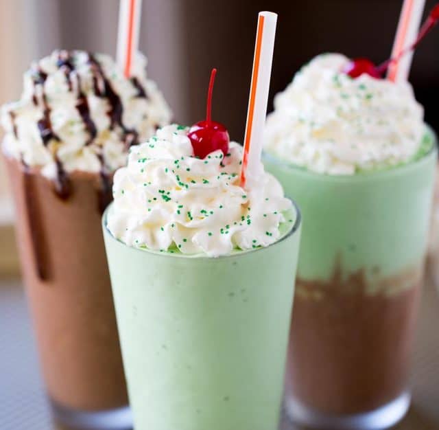 All The Shamrock Shakes from McDonald's made in all three minty ways they've released this year! Classic, Chocolate Shamrock Shake and Shamrock Chocolate Chip Frappe.