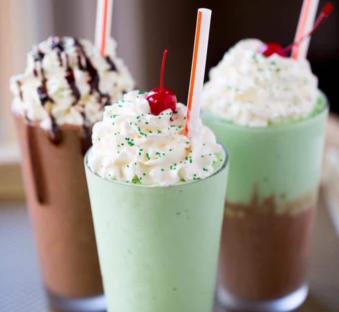 All The Shamrock Shakes from McDonald's made in all three minty ways they've released this year! Classic, Chocolate Shamrock Shake and Shamrock Chocolate Chip Frappe.