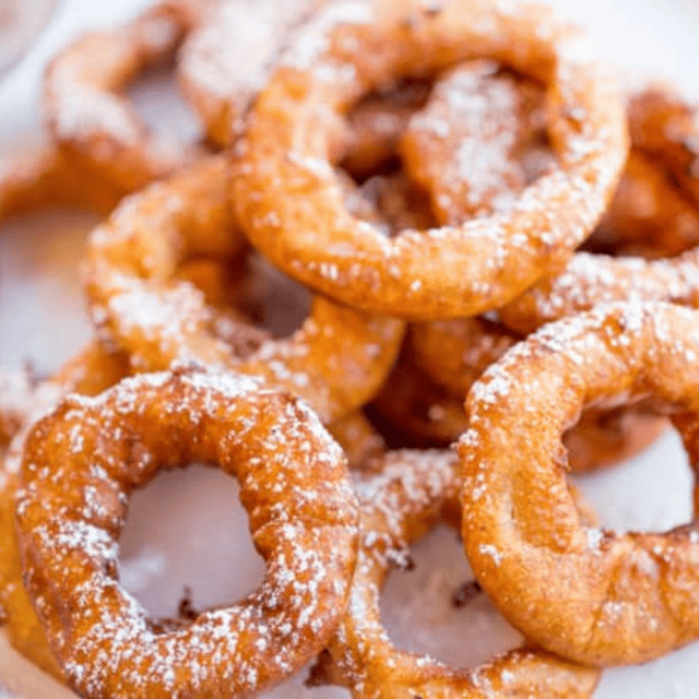 Apple Rings on a white plate