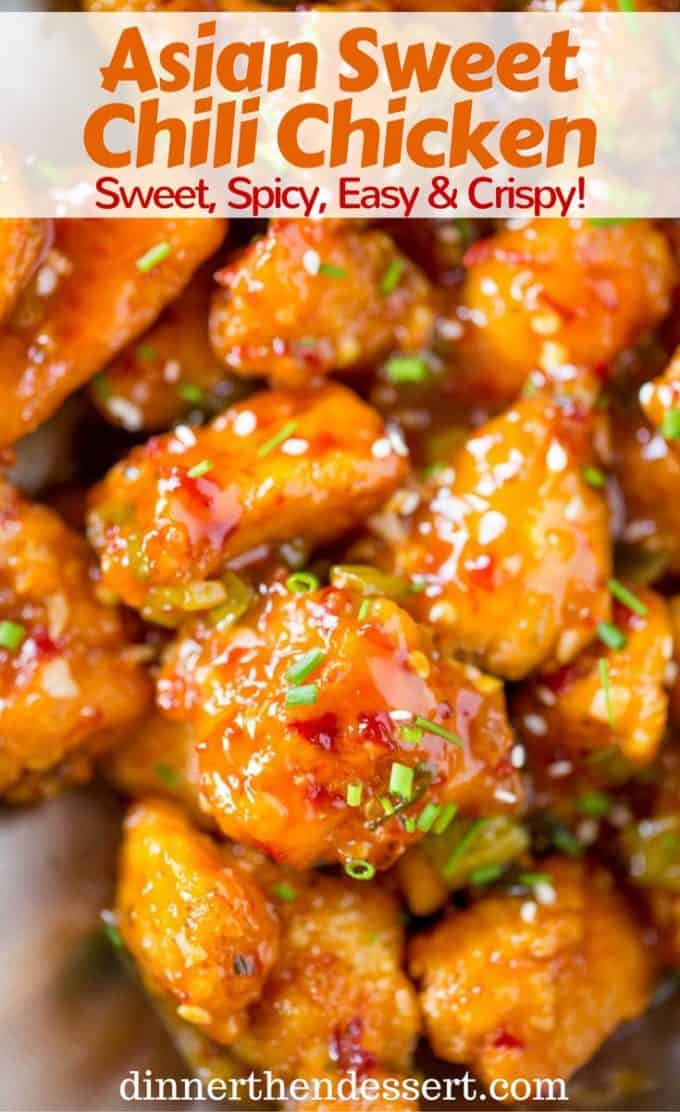 Asian Sweet Chili Chicken is so crispy, sticky, sweet, slightly spicy and completely addicting you won't even miss your favorite Asian takeout.