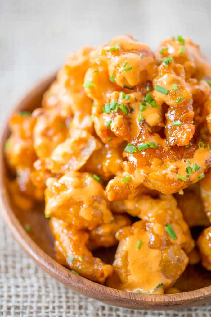 Bang Bang Shrimp from the Bonefish Grill is crispy, creamy, sweet and spicy with just a few ingredients and tastes just like the most popular appetizer on the menu.