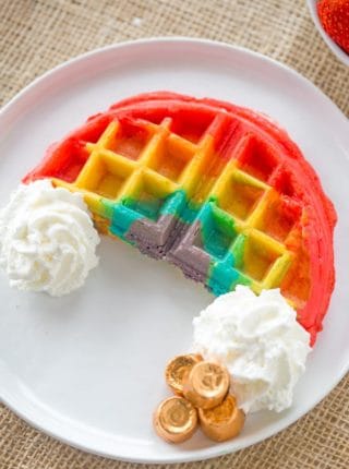 Rainbow Poke Cake With Whipped Cream - Dinner, then Dessert