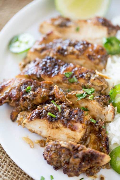 Easy Grilled Jerk Chicken Dinner, then Dessert