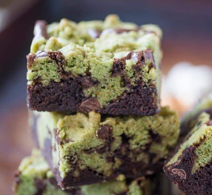 Mint Chocolate Chip Brookies are a delicious combination of mint chocolate chip cookies and rich dark chocolate brownies that tastes like your favorite thin mint cookies.