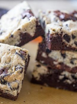 Oreo Chunk Brookies are the best of both worlds with an crispy oreo chunk cookie top and rich chewy dark chocolate brownie bottom.