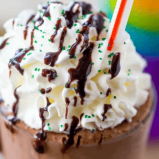 close up of frappe with straw