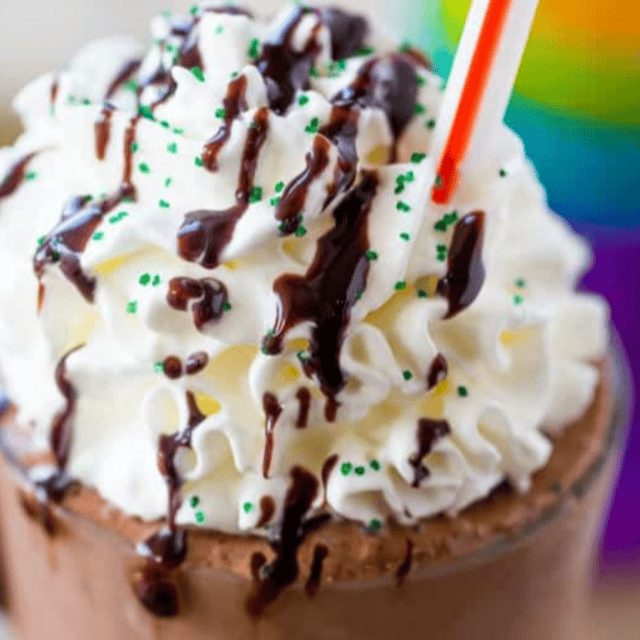 close up of frappe with straw