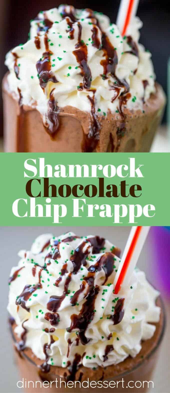 chocolate chip frappe collage