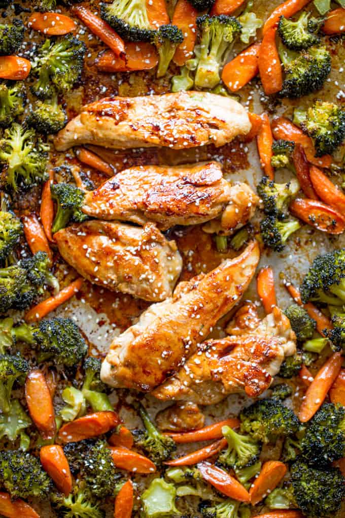 Sheet Pan Korean Chicken And Vegetables Dinner Then Dessert